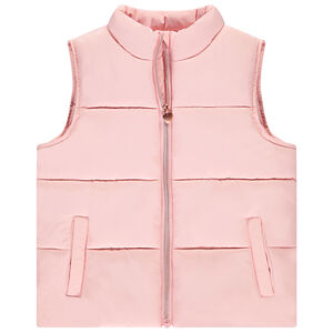 Γιλέτ χωρίς μανίκια σε μονόχρωμο ύφασμα για κορίτσι 