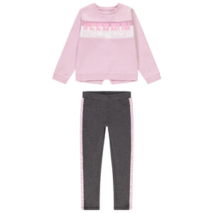 Ensemble sweat en molleton + jogging pour fille Main Ensemble sweat en molleton + jogging pour fille