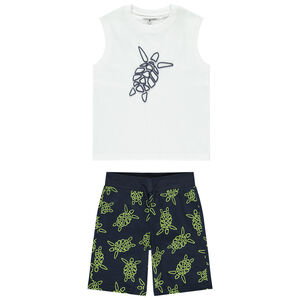 Σέτ 2 τμχ. με σχέδιο χελώνες και αμάνικο μπλουζάκι για αγόρι 