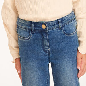 Τζιν slim από denim με ξεθωριασμένο εφέ για κορίτσι 