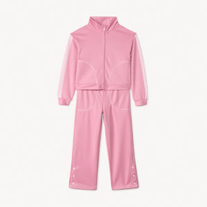 Σύνολο jogging από μονόχρωμο interlock για κορίτσι 