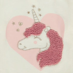 T-shirt μακρυμάνικο με βολάν και φαντεζί σχέδιο για κορίτσι 