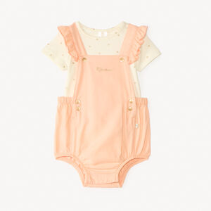 Σετ κοντών 2 κομματιών με body + φανταχτερό σορτσάκι με καρδιές για κορίτσι μωρό 