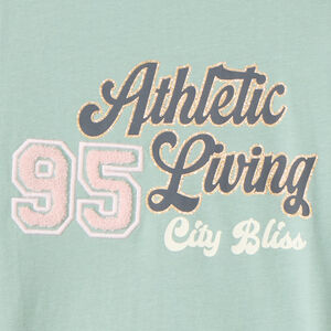 T-shirt manches longues printé à patchs pour fille 