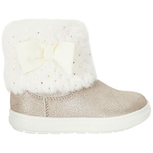 Μποτάκια με ψεύτικη γούνα και φιόγκο για bebe κορίτσι 