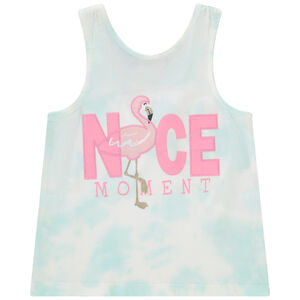 Μπλουζάκι αμάνικο effet tie & dye με σταυρωτή πλάτη για κορίτσι 
