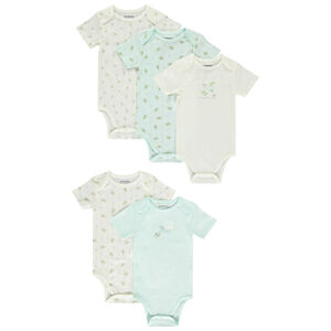 Σετ από 5 κοντομάνικα μπodies με σχέδιο χελώνες για κορίτσι, με διαφορετικές ανοίξεις ανάλογα με την ηλικία 
