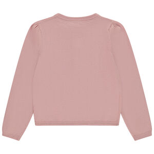 Ζακέτα πλεκτή μονόχρωμη με κουμπιά με glitter για κορίτσι 