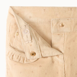 Παντελόνι βελουτέ με επένδυση και σχέδιο καρδιά για bebe κορίτσι 