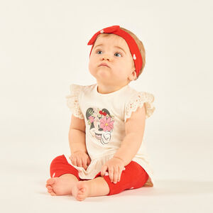 Σετ 3 τεμαχίων μπλούζα + κολάν + κορδέλα Minnie Disney για κορίτσι μωρό 