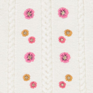 Πουλόβερ effet torsadé με κεντήματα λουλούδια για bebe κορίτσι 