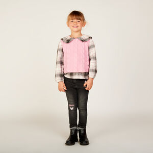 Jean contrecollé micropolaire avec broderie Minnie Disney pour fille 