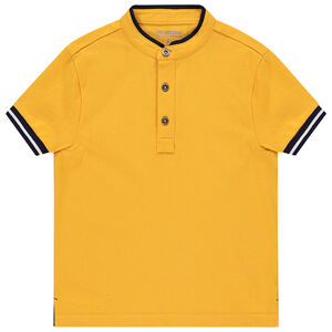 Polo manches courtes en coton piqué col mao Main Polo manches courtes en coton piqué col mao