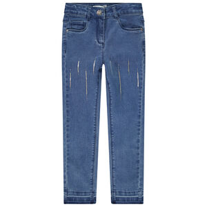 Jean skinny taille haute avec détails en sequins pour fille 