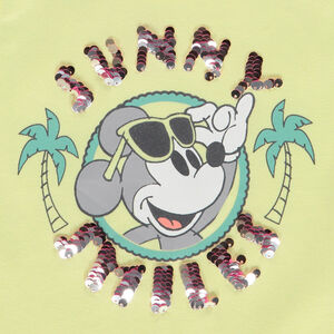 Μπλουζάκι αμάνικο print Mickey Disney και μαγικές παγιέτες για κορίτσι 