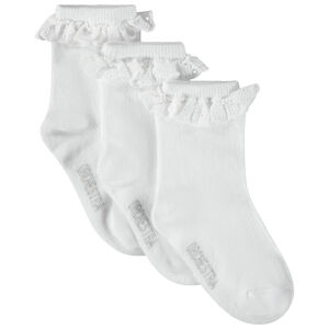 Σετ από 3 ζευγάρια κάλτσες με κεντημένα βολάν για bebe κορίτσι 