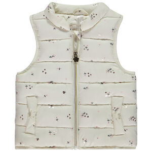 Γιλέττα χωρίς μανίκια με σχέδιο και επένδυση από βελουτέ για μωρό κορίτσι 