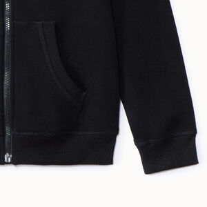 Ζακέτα με κουκούλα από φούτερ μονόχρωμη για αγόρι 