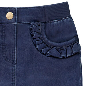 Τζιν από τζιν με βολάν στις τσέπες για μωρό κορίτσι 