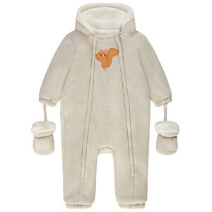 Παλτό με κουκούλα από molleton με σχέδιο σκιουράκι για μωρό αγόρι 