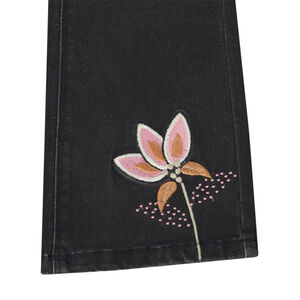 Τζιν τρουμπέτα με κέντημα λουλούδι για κορίτσι 