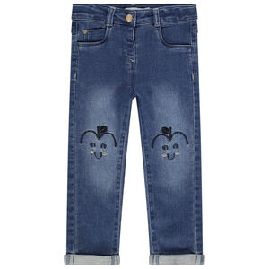 Jeans brodé pour bébé fille Main Jeans brodé pour bébé fille