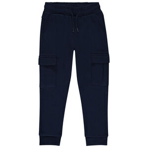 Jogging πλεκτό μονόχρωμο με τσέπες cargo για αγόρι 