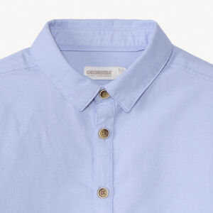 Πουκάμισο μακρυμάνικο μονόχρωμο γαλάζιο ουρανού για αγόρι 
