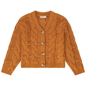 Ζακέτα από πλεκτό με σχέδιο πλεξούδα για κορίτσι 