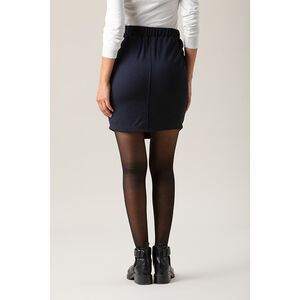 Κοντή φούστα εγκυμοσύνης με γυαλιστερό λάστιχο στη μέση 