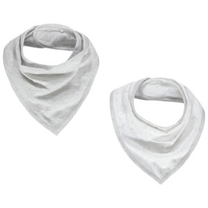 Lot de 2 bavoirs forme bandana en coton bio 