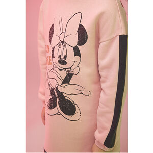 Φόρεμα μακρυμάνικο molleton σχέδιο Minnie Disney για κορίτσι 