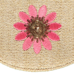 Τσάντα ώμου από ψάθα με κέντημα και παγιέτες για κορίτσι 