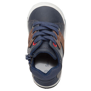 Μποτάκια με εφέ δέρματος και κορδόνια με φερμουάρ 