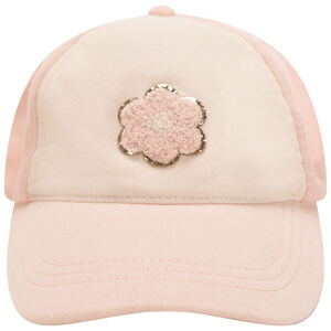 Casquette molleton avec fleur en bouclettes pour bébé fille 