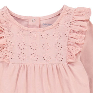 T-shirt μακρυμάνικο με κέντημα από βαμβάκι για κορίτσι 