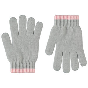Γάντια από πλεκτό μονόχρωμα με βάση σε contrast για κορίτσι 