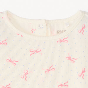 T-shirt à manches longues avec motifs de nœuds pour bébé fille 