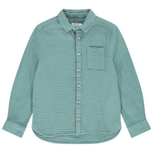 Chemise à manches longues en coton tubique pour garçon Main Chemise à manches longues en coton tubique pour garçon