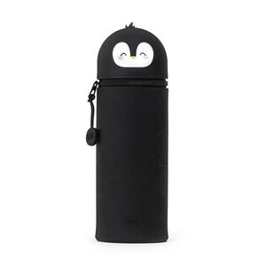 Trousse 2 en 1 en silicone Kawaii Pingouin 