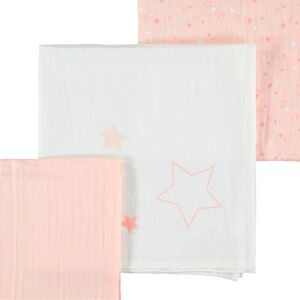 Σετ από 3 τετράγωνα υφάσματα με σχέδιο αστέρια 