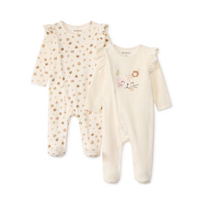 Lot de 2 dors-bien fantaisie en velours pour bébé fille avec ouvertures différentes selon l'âge 