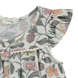 Τουνίκ με κοντά μανίκια και floral σχέδιο για κορίτσι 