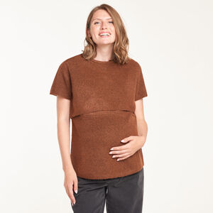 Pull d’allaitement en maille à manches courtes 