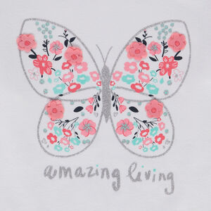 T-shirt μακρυμάνικο jersey με σχέδιο φαντεζί για κορίτσι 