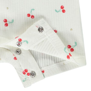 Κοντή ολόσωμη φόρμα με σχέδιο κεράσια για bebe κορίτσι 