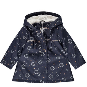 Πάρκα gomme με κουκούλα και φαντεζί σχέδιο για bebe κορίτσι 