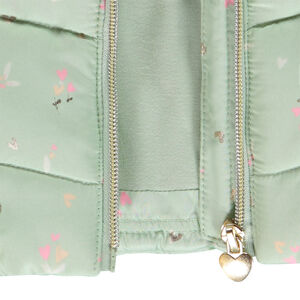 Αμάνικο μπουφάν με σχέδιο λουλούδια/καρδιές για bebe κορίτσι 