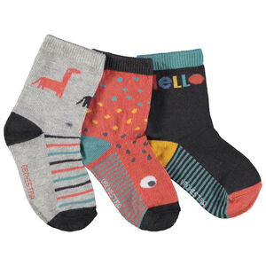 Lot de 3 paires de chaussettes fantaisies pour bébé garçon 