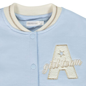 Μπουφάν teddy από φούτερ με σχέδιο patch για κορίτσι 